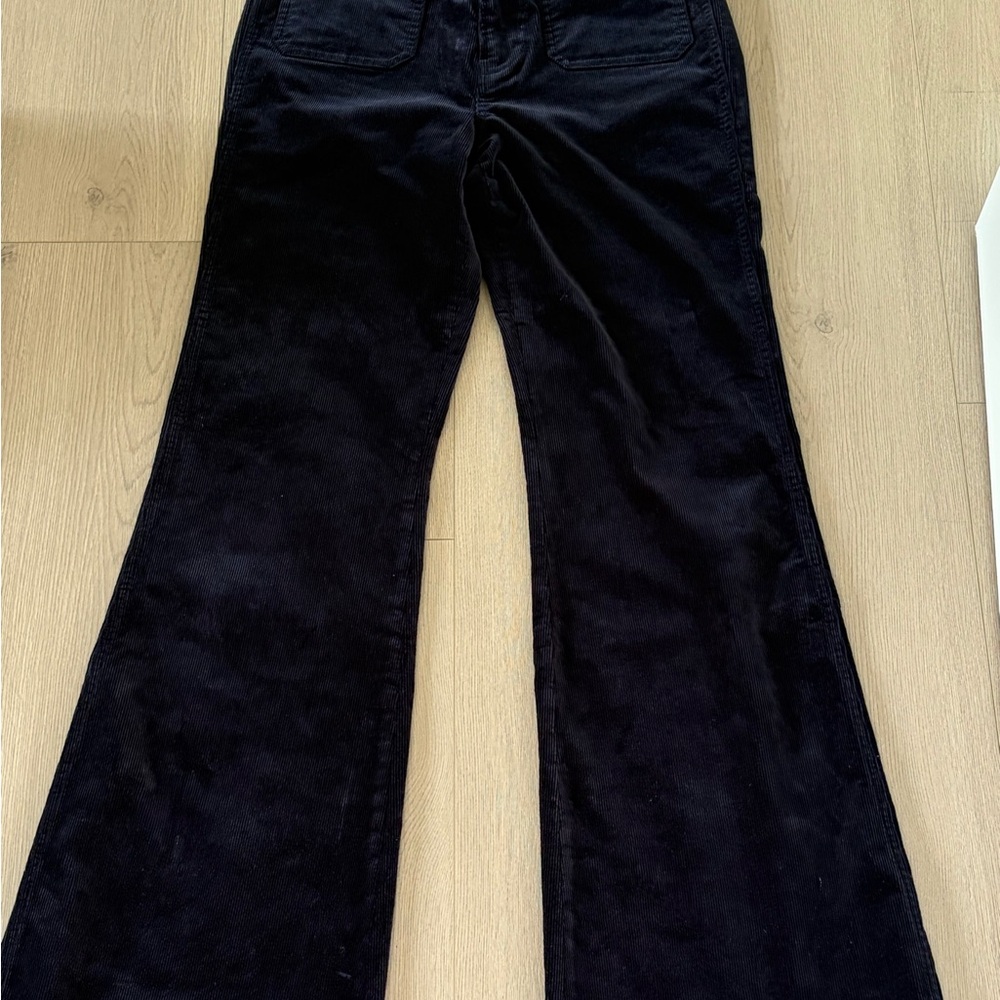 Arket Wide Leg Black Corduroy Pants